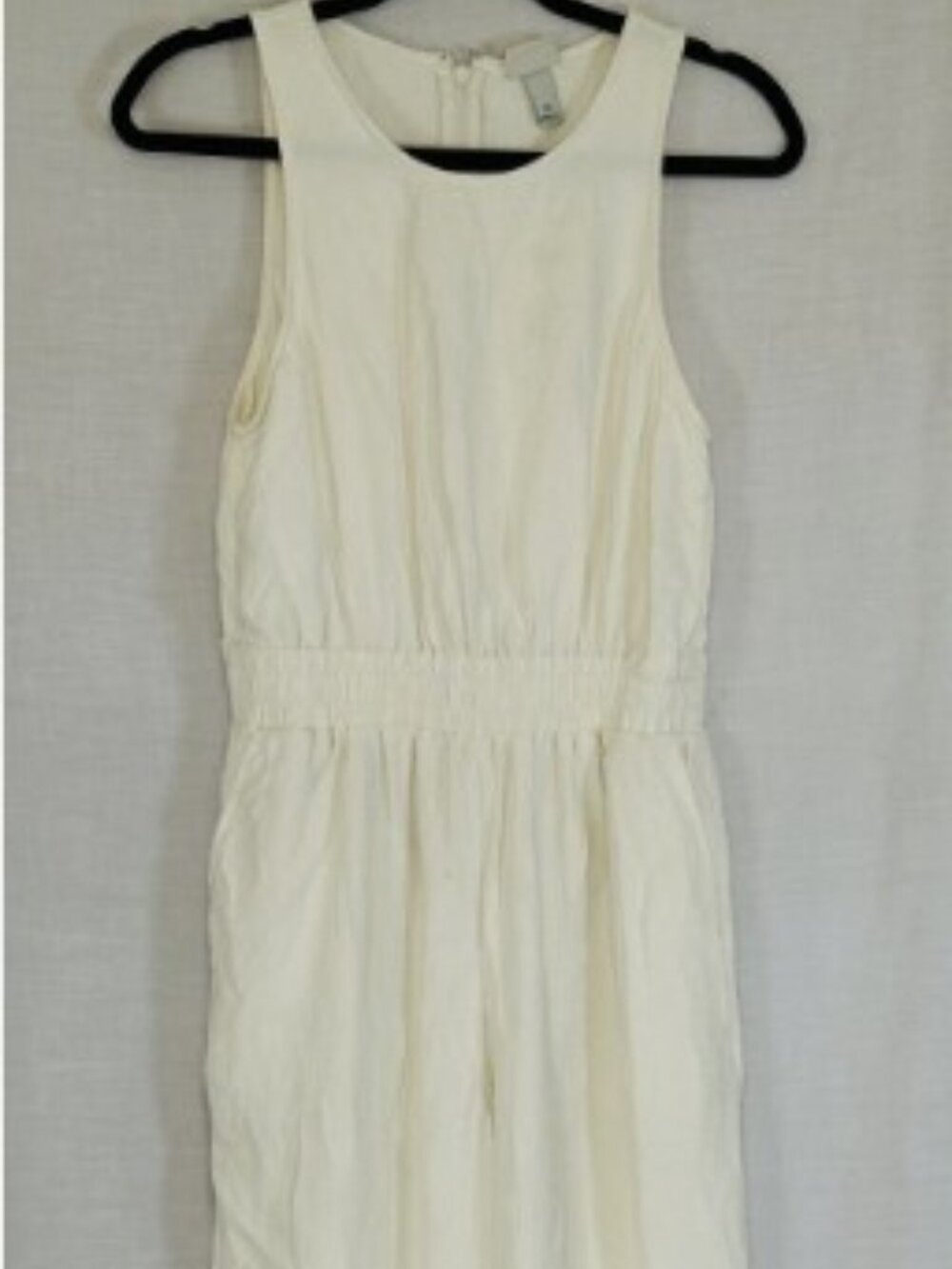 A New Day Womens Cream Sleeveless Jumpsuit Wide Leg Ribbed NWT - Picture 3 of 6